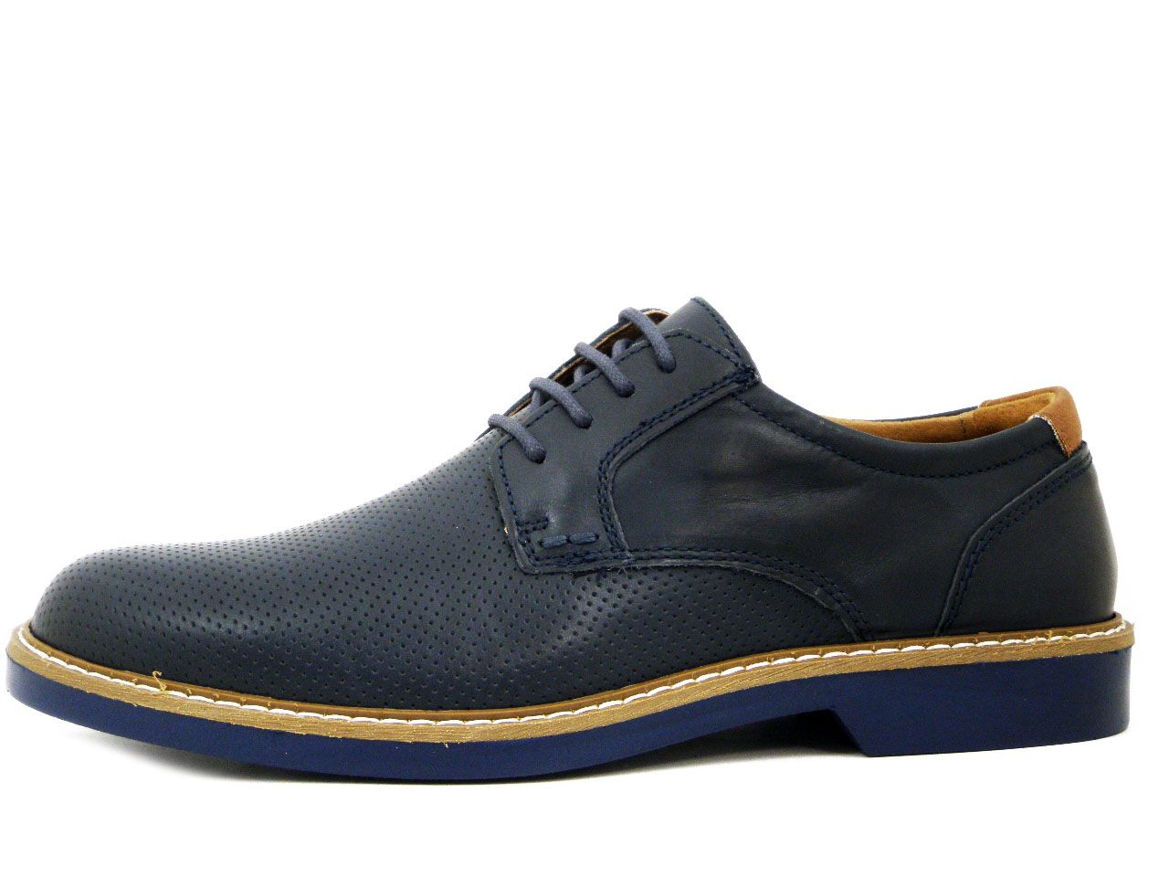 Scarpe Uomo Derby in Pelle Blu, IMAC - 100460