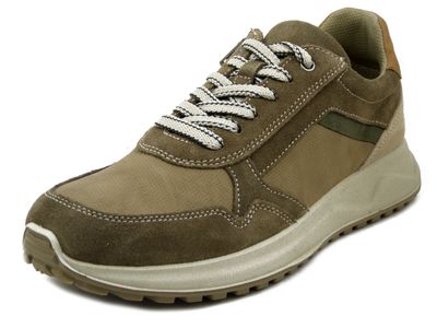 Sneakers Uomo in Pelle e Camoscio Beige con Cerniera, Sottopiede Estraibile, IMAC - 103200 Sneakers Uomo in Pelle e Camoscio Beige con Cerniera, Sottopiede Estraibile, IMAC - 103200