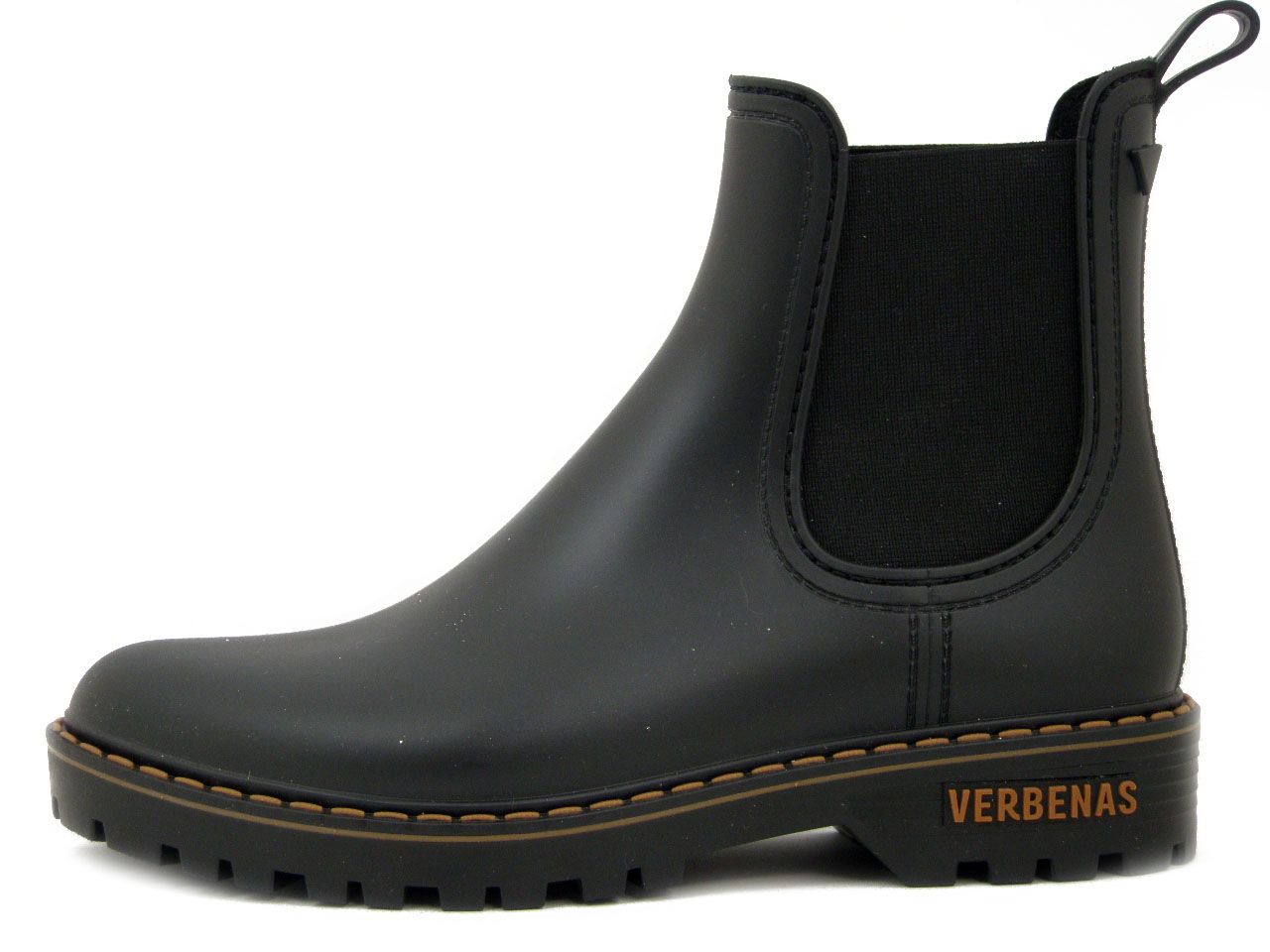 Stivaletti da Pioggia Donna in Gomma Neri, Tacco Basso, VERBENAS - GAUDINE
