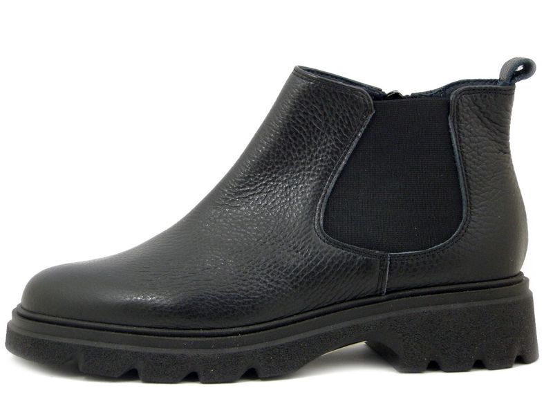 Stivaletti Donna in Pelle Nero con Elastico, Tacco Basso, VERNISSAGE - I4960