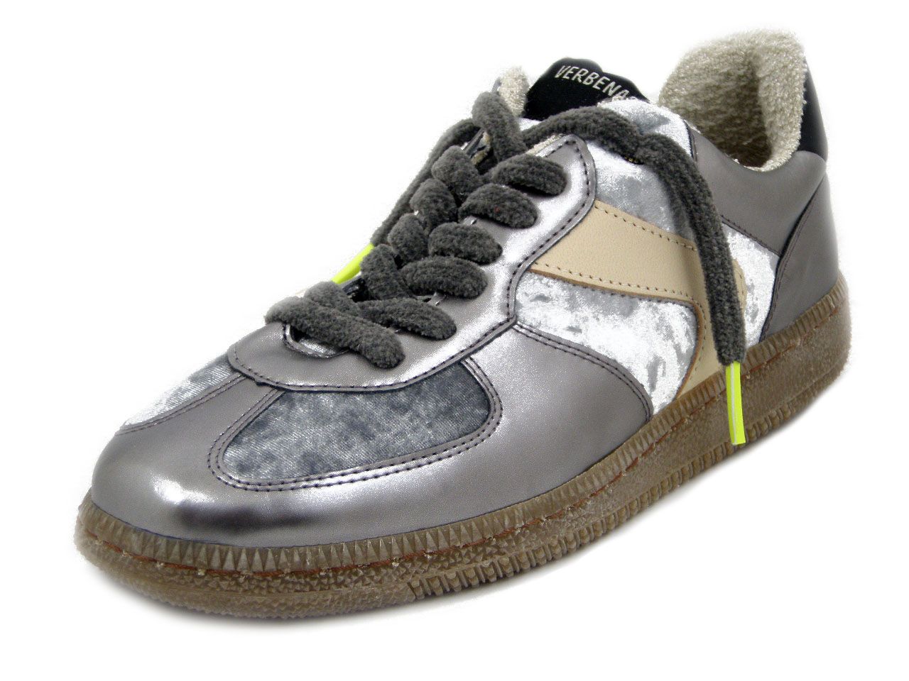 Sneakers Donna in Velluto Grigio Argento, VERBENAS - SORA10