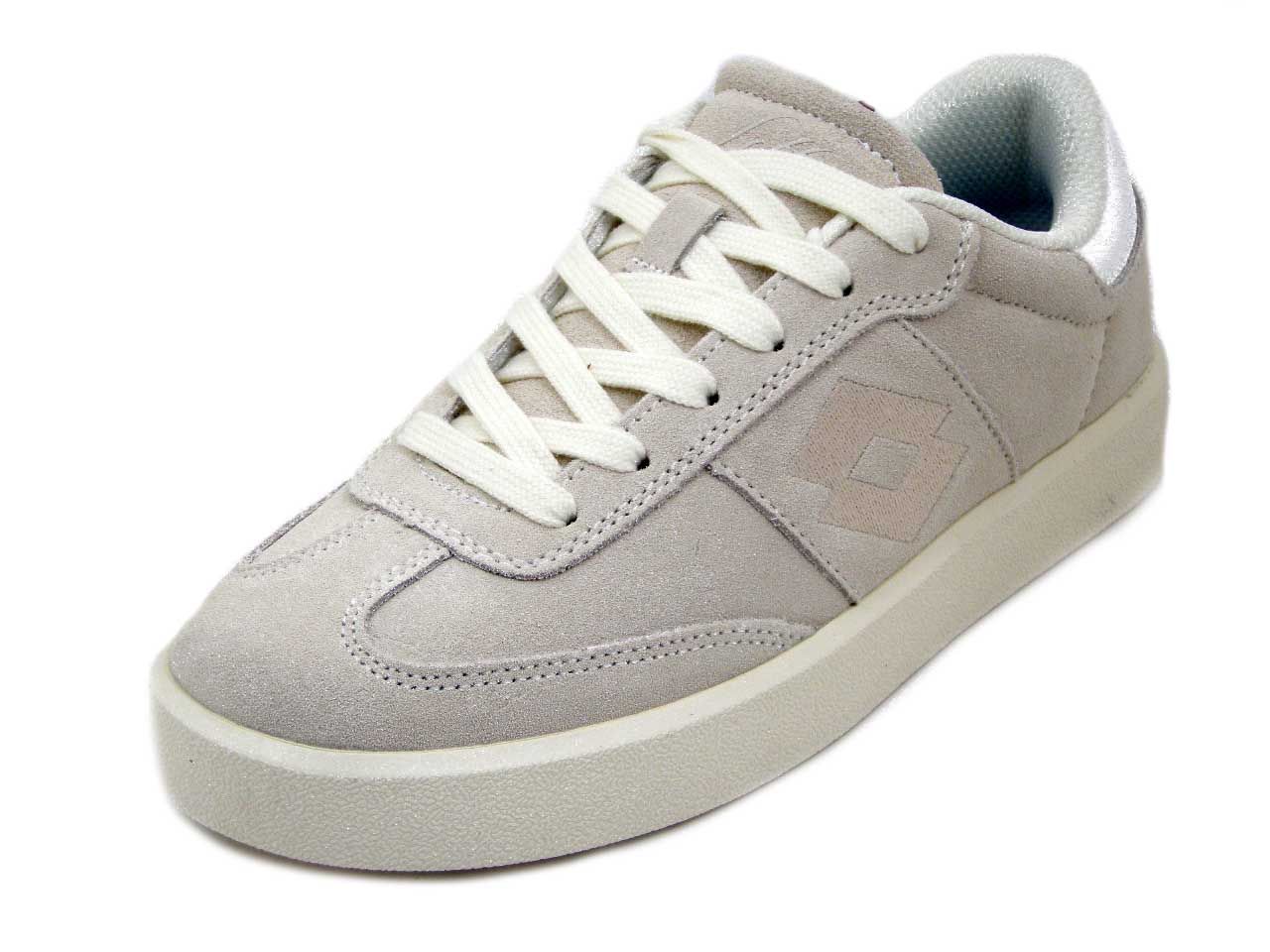 Sneakers Donna in Pelle Camoscio Beige, Plantare Estraibile, LOTTO - 223491