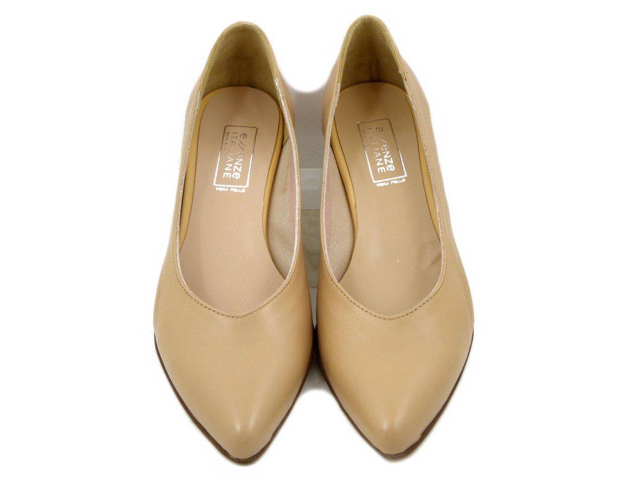 Decolleté in Pelle Beige Nude, Tacco Basso, Osvaldo Pericoli - DEC30