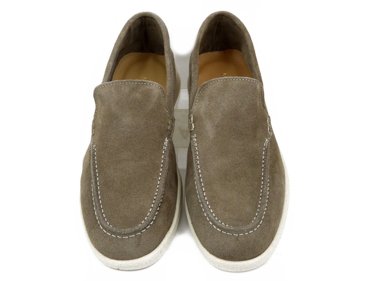 Mocassini Uomo Estivi in Pelle Camoscio Beige, OSVALDO PERICOLI - 901T