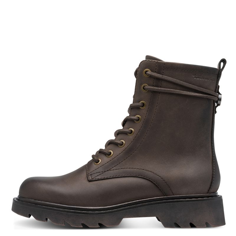 Anfibi Stivaletti Donna in Pelle Marrone Scuro con Cerniera, Suola Antiscivolo, Tamaris - 25219
