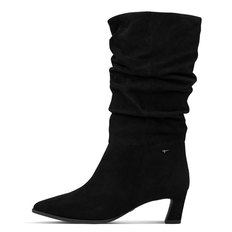 Stivali Donna Morbidi in Pelle Camoscio Nero, Tacco Basso 5 cm, Tamaris - 25308 Stivali Donna Morbidi in Pelle Camoscio Nero, Tacco Basso 5 cm, Tamaris - 25308