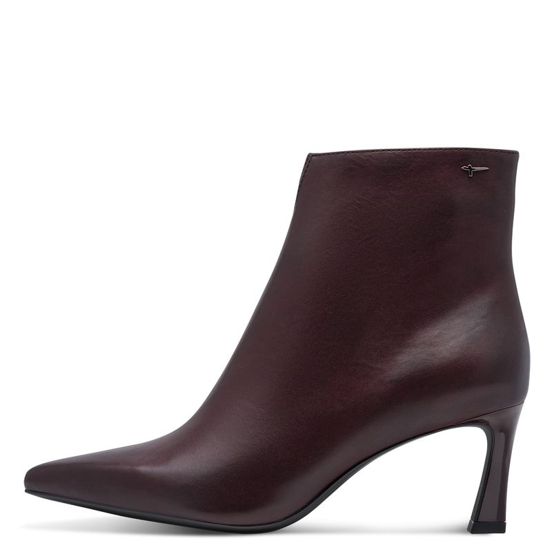 Stivaletti Donna in Pelle Rosso Bordeaux, Tacco Medio, Tamaris - 25320