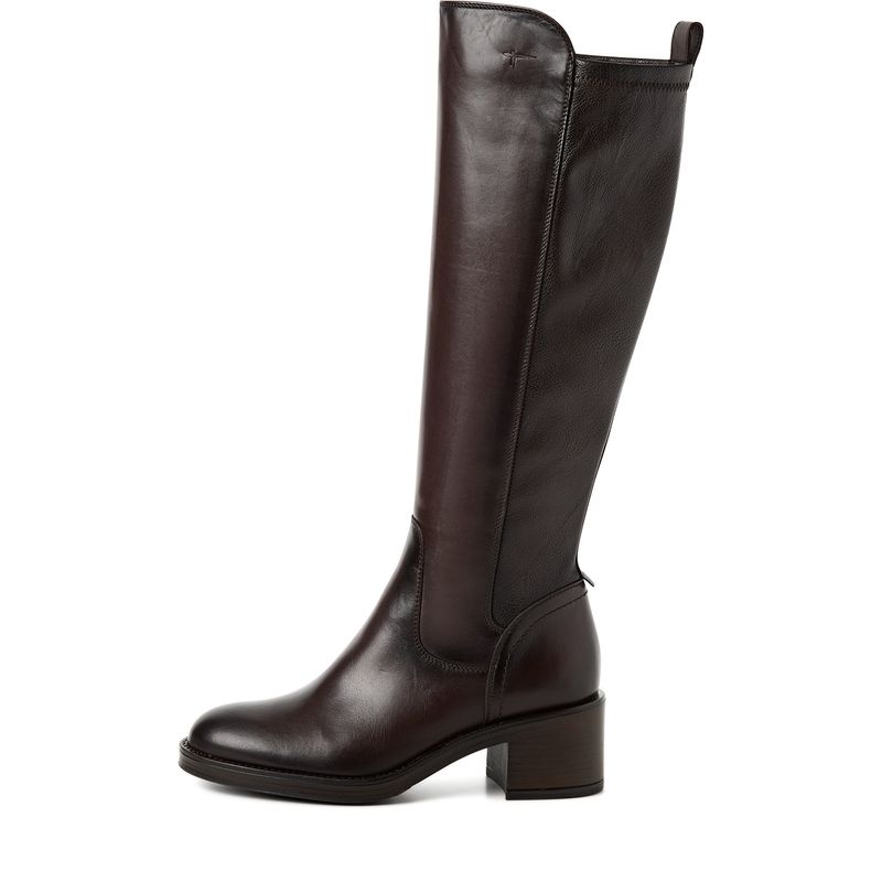 Stivali Donna al ginocchio in Pelle Marrone, Tacco Medio 5 cm, Tamaris - 2550847 Stivali Donna al ginocchio in Pelle Marrone, Tacco Medio 5 cm, Tamaris - 2550847