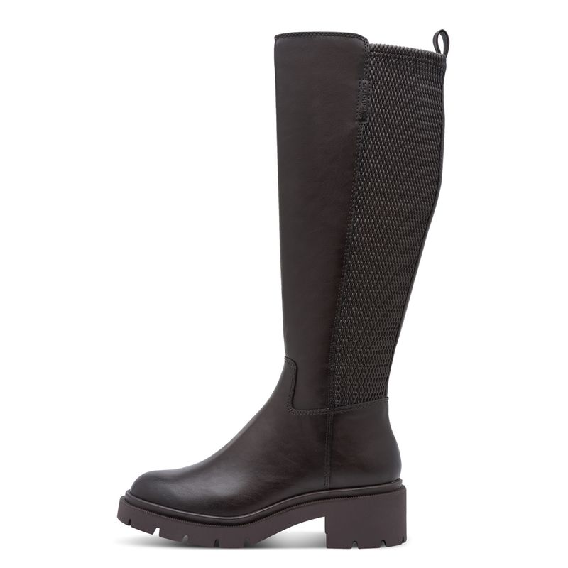 Stivali Donna Vegan Marroni, Gambale Elasticizzato, Tacco Basso, Tamaris - 2561047MA Stivali Donna Vegan Marroni, Gambale Elasticizzato, Tacco Basso, Tamaris - 2561047MA