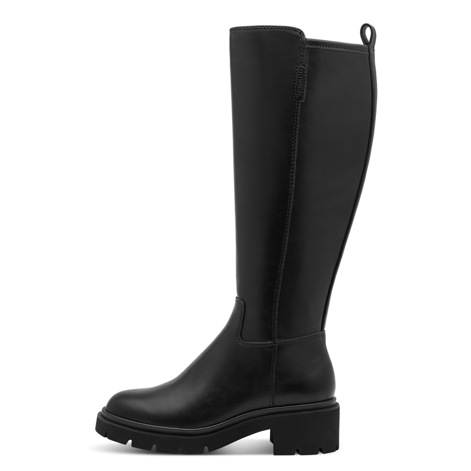 Stivali Donna Vegan Neri, Gambale Elasticizzato, Tacco Basso, Tamaris - 2561047 Stivali Donna Vegan Neri, Gambale Elasticizzato, Tacco Basso, Tamaris - 2561047