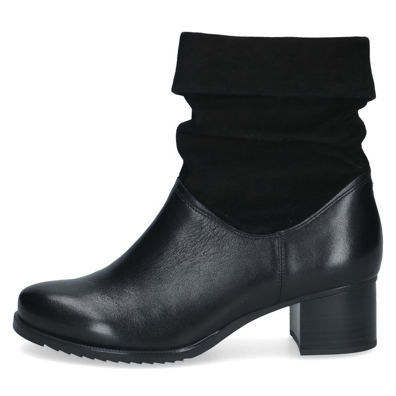 Stivaletti Donna Morbidi in Pelle e Camoscio Nero, Tacco Basso 4 cm, CAPRICE - 25309 Stivaletti Donna Morbidi in Pelle e Camoscio Nero, Tacco Basso 4 cm, CAPRICE - 25309