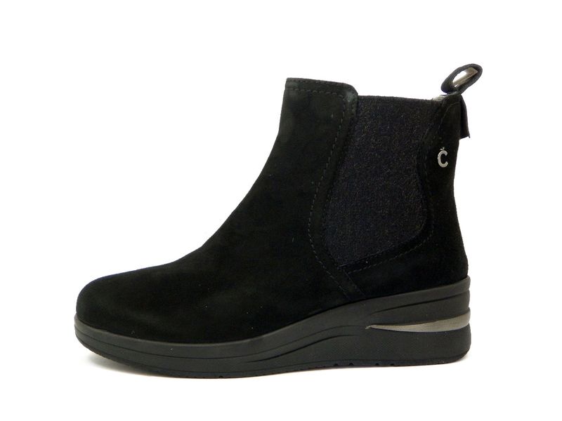 Stivaletti Donna in Camoscio Nero, Plantare Estraibile, Zeppa Bassa, CINZIA SOFT - 25929 Stivaletti Donna in Camoscio Nero, Plantare Estraibile, Zeppa Bassa, CINZIA SOFT - 25929
