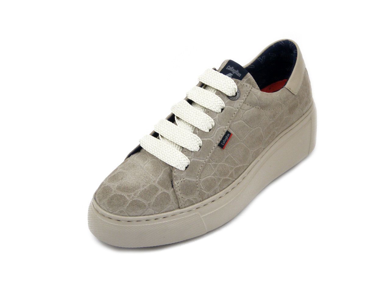 Sneakers Donna in Pelle Camoscio Beige, Pianta Comoda, Plantare Estraibile, CALLAGHAN - 14940