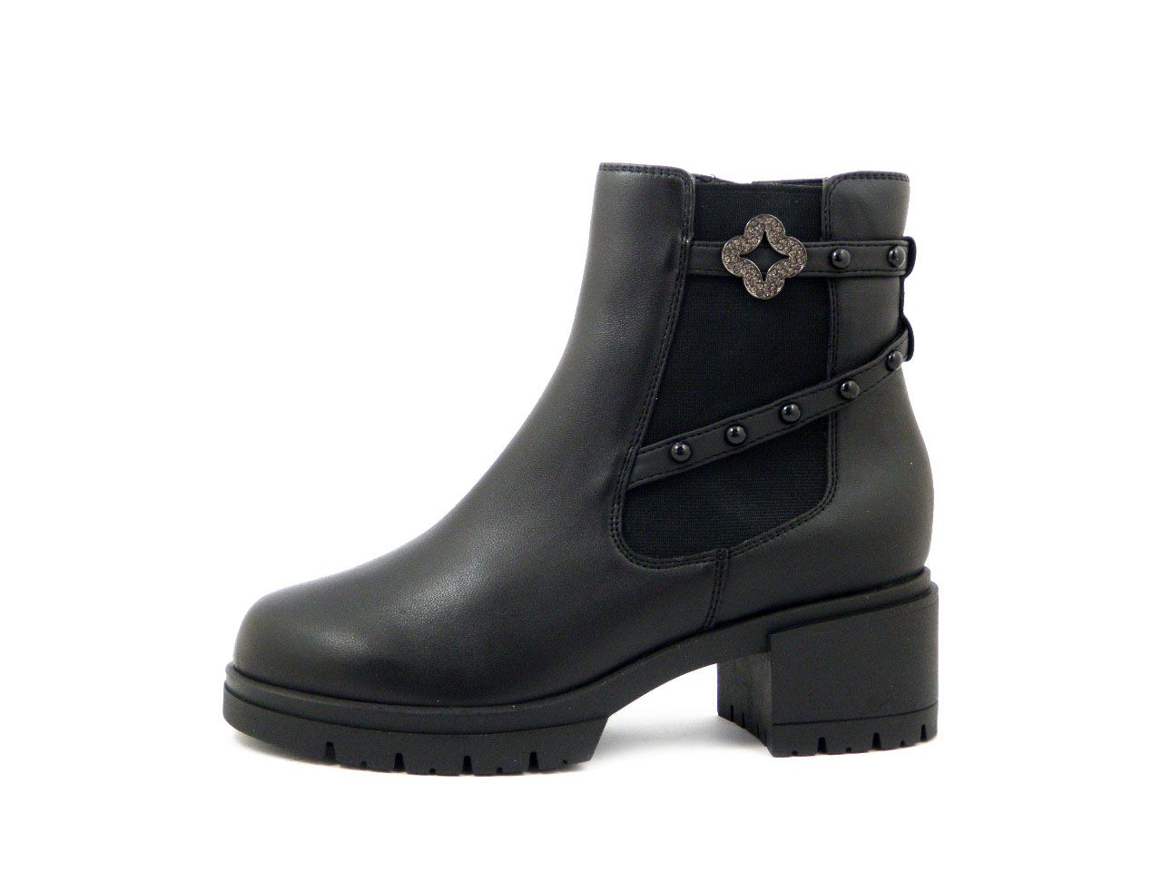 Stivaletti Donna in Pelle Nero, Tacco Medio 5 cm e Plateau, DONNA SERENA - 4H6251 Stivaletti Donna in Pelle Nero, Tacco Medio 5 cm e Plateau, DONNA SERENA - 4H6251