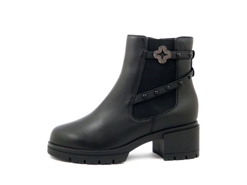 Stivaletti Donna in Pelle Nero, Tacco Medio 5 cm e Plateau, DONNA SERENA - 4H6251 Stivaletti Donna in Pelle Nero, Tacco Medio 5 cm e Plateau, DONNA SERENA - 4H6251