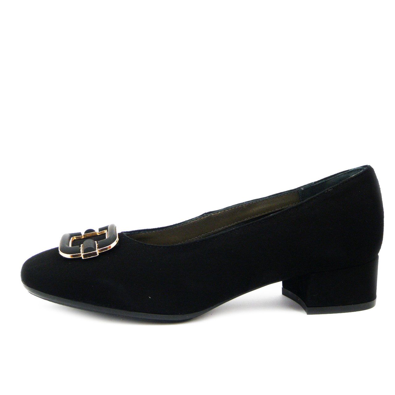 Decolleté in Pelle Camoscio Nero, Tacco Basso 3 cm, Pianta Comoda, Made in Italy, Osvaldo Pericoli - I6CR36 Decolleté in Pelle Camoscio Nero, Tacco Basso 3 cm, Pianta Comoda, Made in Italy, Osvaldo Pericoli - I6CR36