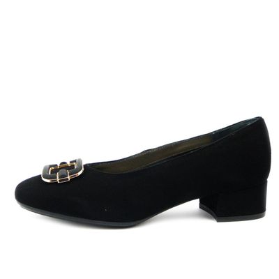 Decolleté in Pelle Camoscio Nero, Tacco Basso 3 cm, Pianta Comoda, Made in Italy, Osvaldo Pericoli - I6CR36 Decolleté in Pelle Camoscio Nero, Tacco Basso 3 cm, Pianta Comoda, Made in Italy, Osvaldo Pericoli - I6CR36