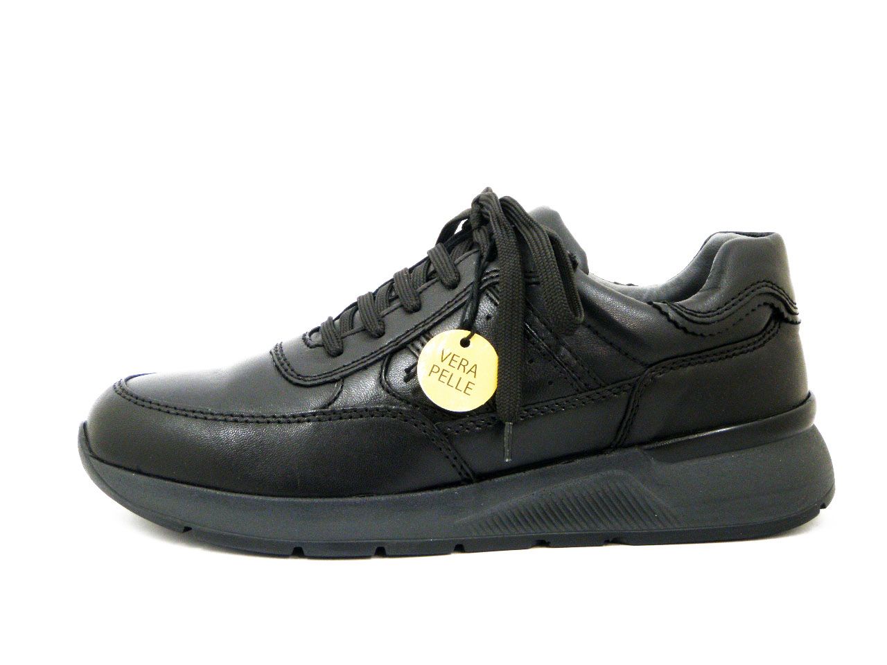 Sneakers Uomo in Pelle Nero, Pianta Comoda - 7873 Sneakers Uomo in Pelle Nero, Pianta Comoda - 7873