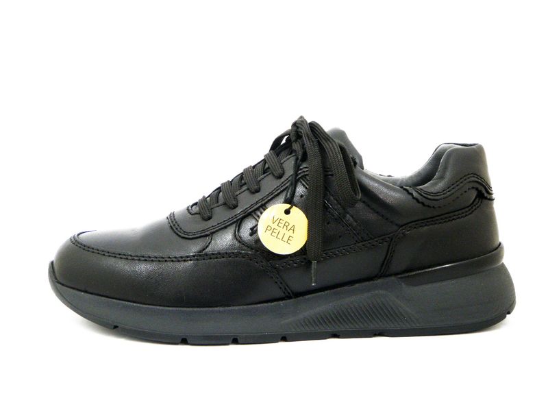Sneakers Uomo in Pelle Nero, Pianta Comoda - 7873 Sneakers Uomo in Pelle Nero, Pianta Comoda - 7873