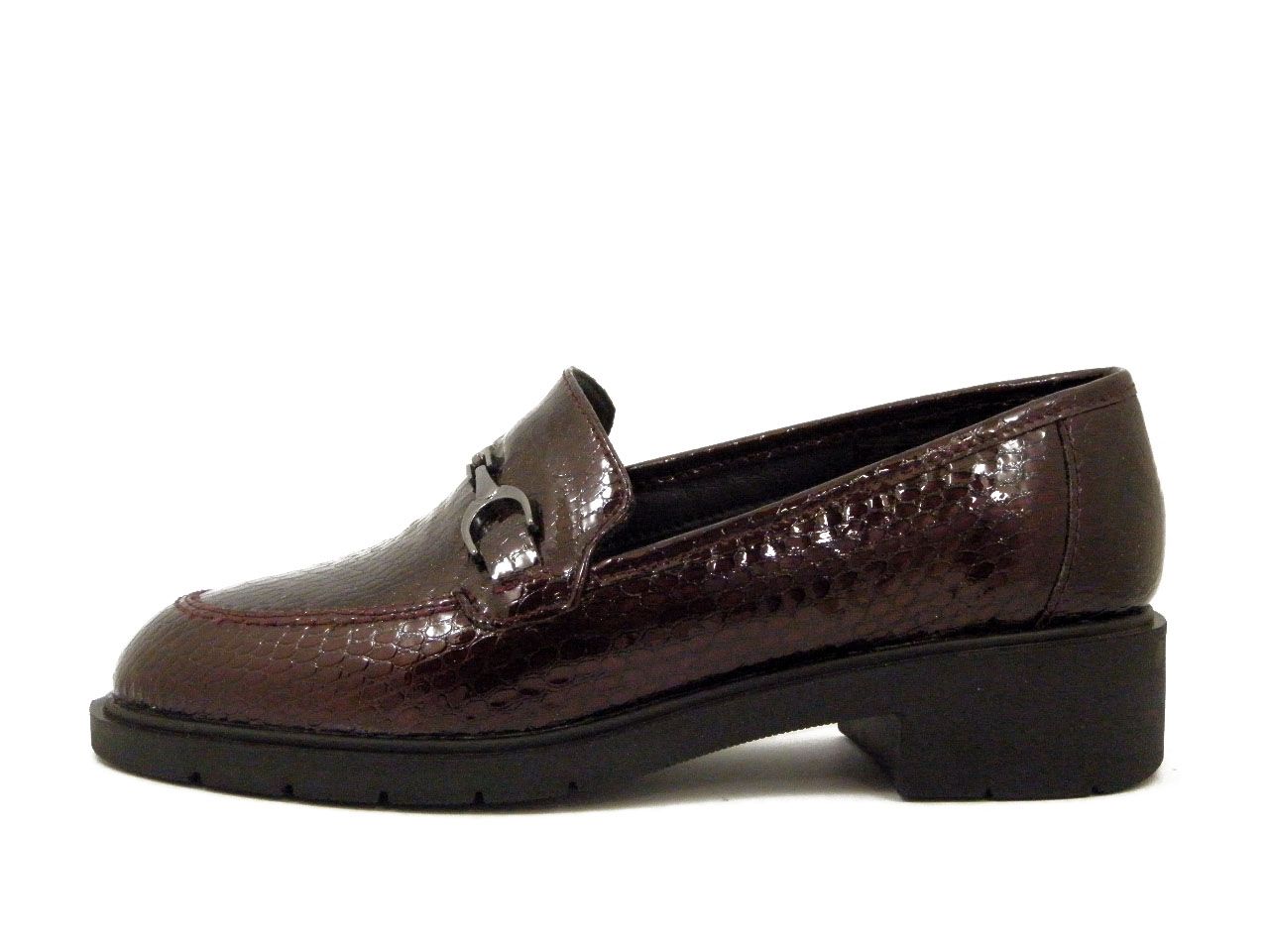 Mocassini Donna in Pelle Lucida Rosso Bordeaux, Tacco Basso, 22759 Mocassini Donna in Pelle Lucida Rosso Bordeaux, Tacco Basso, 22759