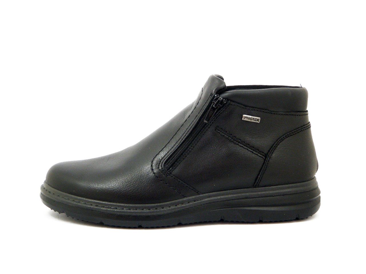 Scarponcini Uomo Waterproof con cerniera in Pelle Nero, Pianta Larga, IMAC - 201488 Scarponcini Uomo Waterproof con cerniera in Pelle Nero, Pianta Larga, IMAC - 201488