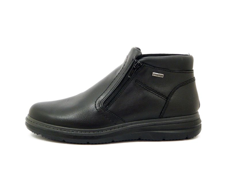 Scarponcini Uomo Waterproof con cerniera in Pelle Nero, Pianta Larga, IMAC - 201488 Scarponcini Uomo Waterproof con cerniera in Pelle Nero, Pianta Larga, IMAC - 201488