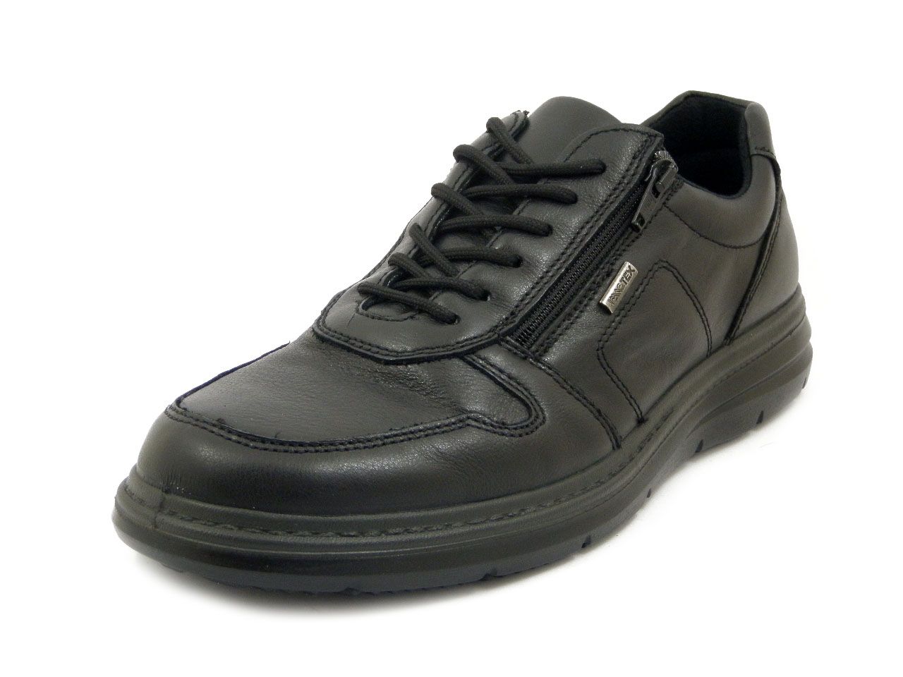 Scarpe Uomo Waterproof con cerniera in Pelle Nero, Pianta Larga, IMAC - 201468