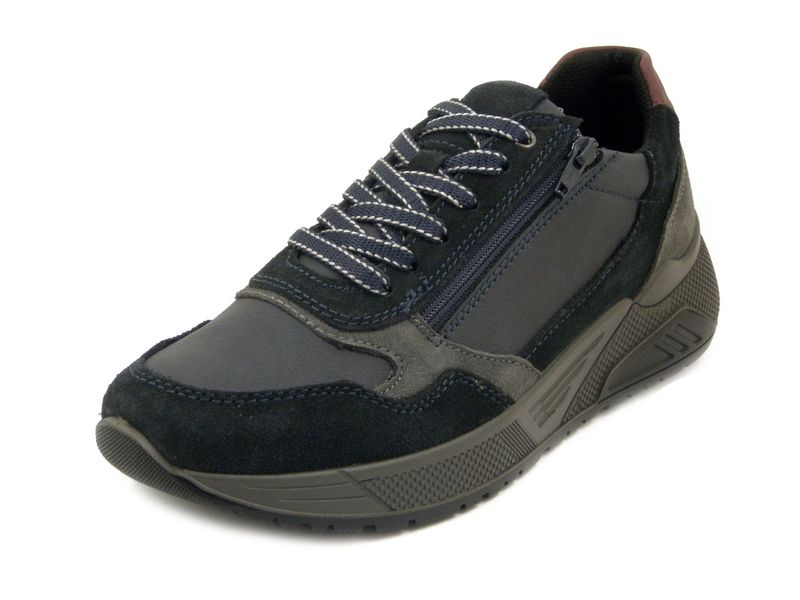 Sneakers Uomo con cerniera in Pelle Blu, IMAC - 203520 Sneakers Uomo con cerniera in Pelle Blu, IMAC - 203520