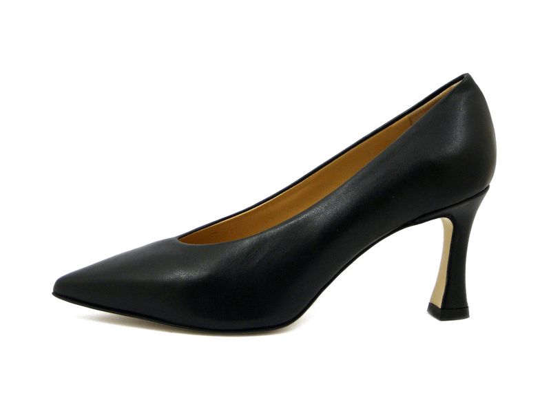 Decolleté in Pelle Nappa Nero, Tacco Medio 7 cm, Made in Italy, Osvaldo Pericoli - A7226 Decolleté in Pelle Nappa Nero, Tacco Medio 7 cm, Made in Italy, Osvaldo Pericoli - A7226
