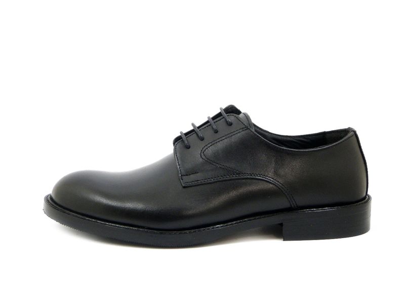 Scarpe Uomo Derby Casual Elegante in Pelle Nero, Made in Italy - 30020
