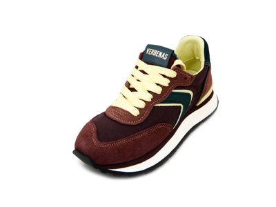 Sneakers Donna in Pelle e Tessuto Bordeaux e Cavallino Verde, Plantare Estraibile, VERBENAS - 1103 Sneakers Donna in Pelle e Tessuto Bordeaux e Cavallino Verde, Plantare Estraibile, VERBENAS - 1103
