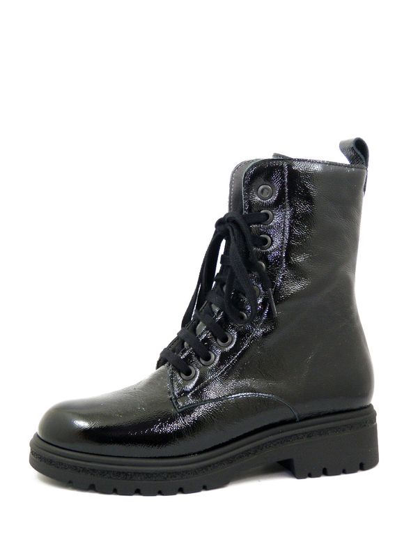 Stivaletti Anfibi Donna in Pelle Nappa Lucida Nero, Plantare Estraibile, Tacco Basso, PITILLOS - 11574 Stivaletti Anfibi Donna in Pelle Nappa Lucida Nero, Plantare Estraibile, Tacco Basso, PITILLOS - 11574