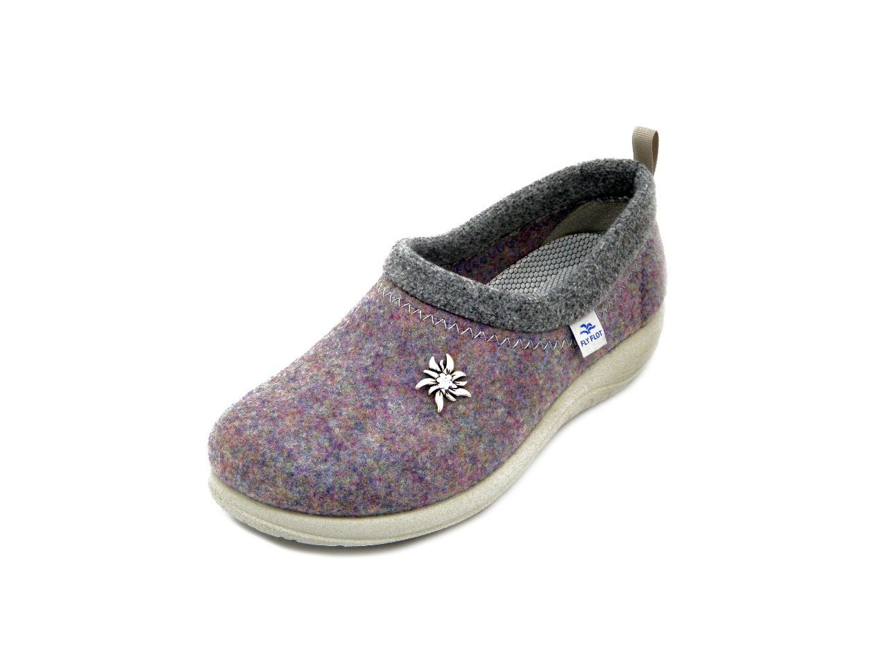 Pantofole Donna Chiuse Invernali in Tessuto Rosa Lilla, Plantare Estraibile, FLYFLOT - P5X66 Pantofole Donna Chiuse Invernali in Tessuto Rosa Lilla, Plantare Estraibile, FLYFLOT - P5X66