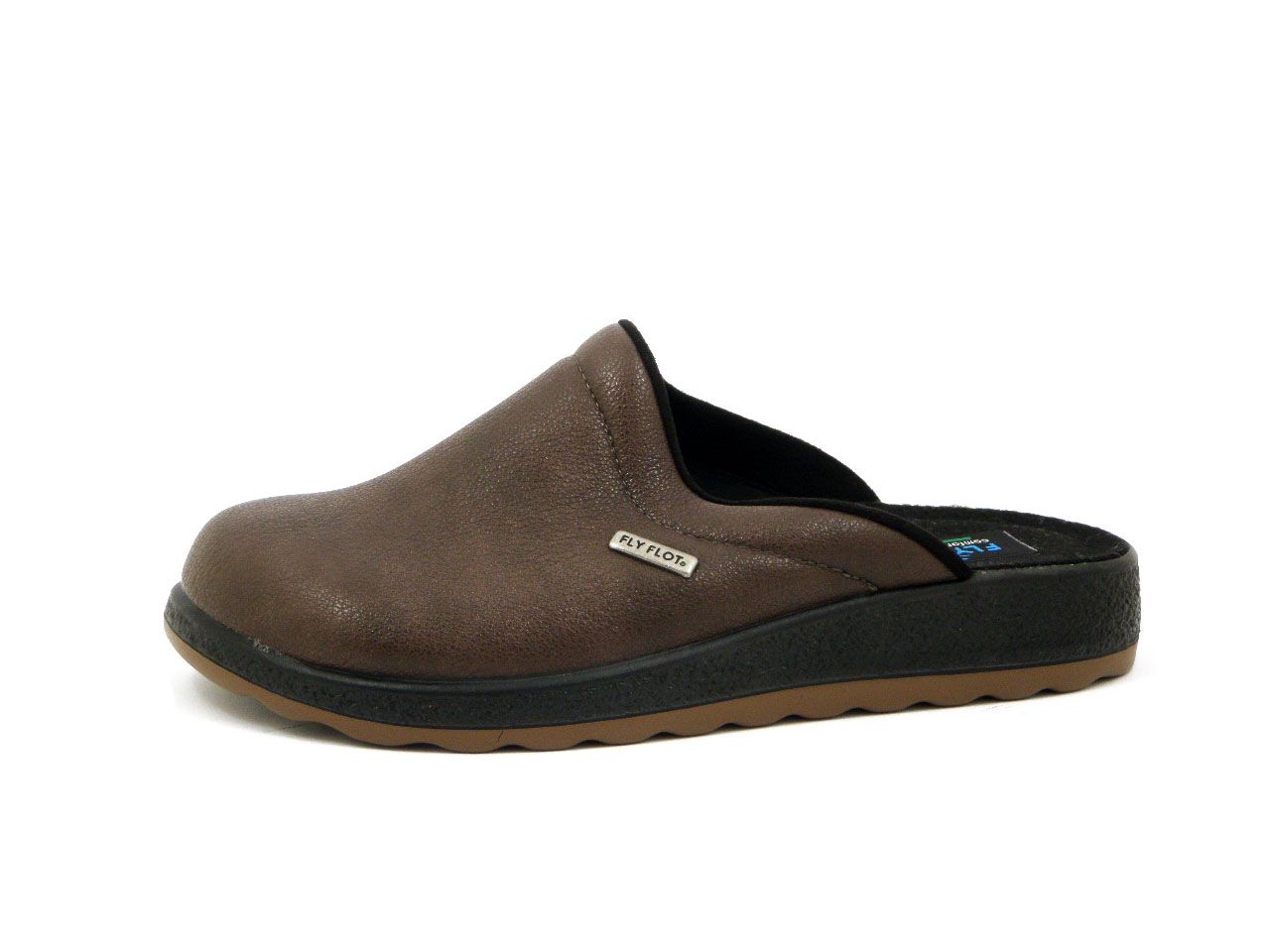 Pantofole Uomo in Eco Pelle Elasticizzata Marrone, FLY FLOT - 52719 Pantofole Uomo in Eco Pelle Elasticizzata Marrone, FLY FLOT - 52719