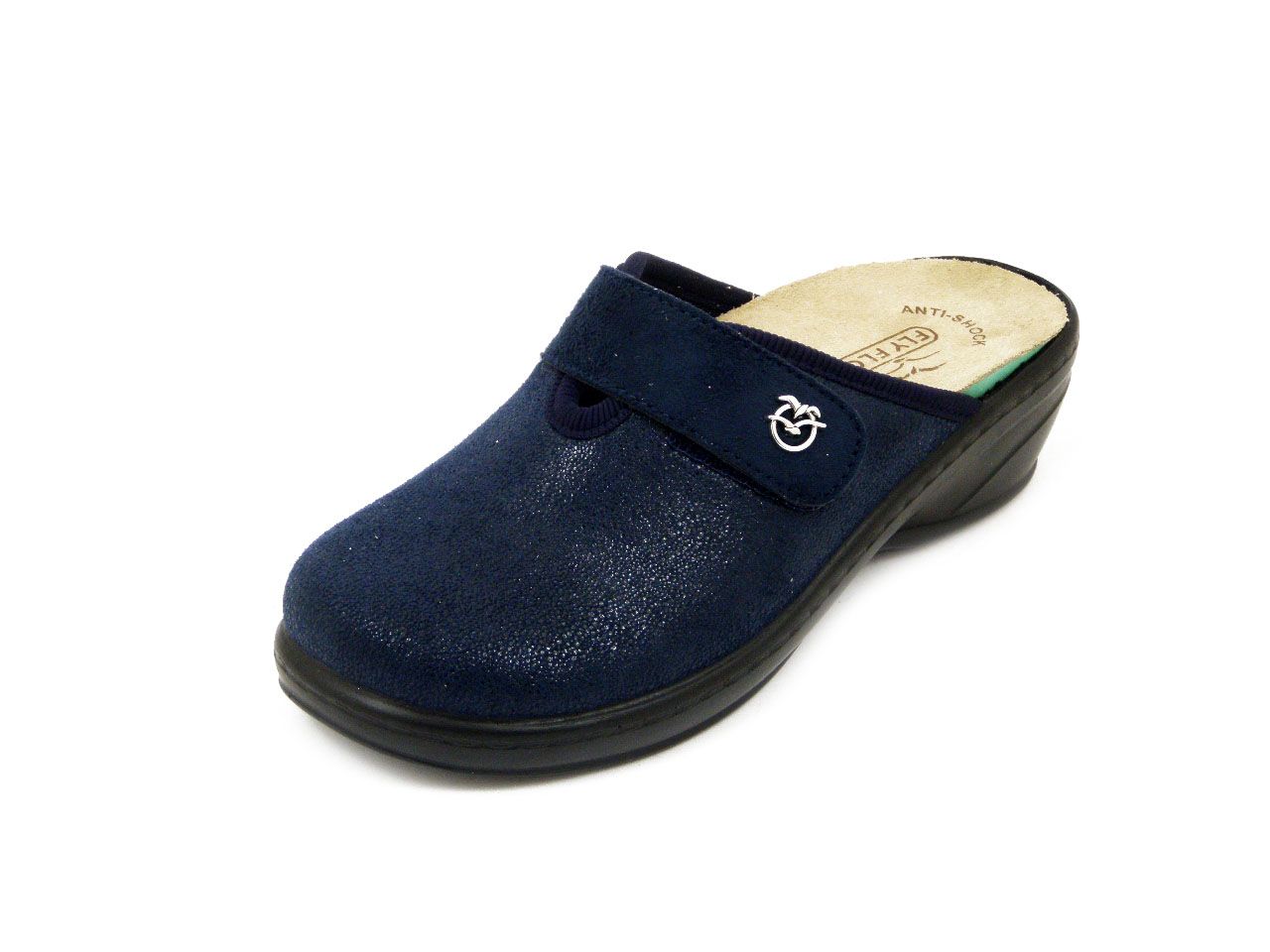 Pantofole Donna in Tessuto Elasticizzato Blu con Strap, Plantare Estraibile, Zeppa Bassa, FLY FLOT - 35W34BL Pantofole Donna in Tessuto Elasticizzato Blu con Strap, Plantare Estraibile, Zeppa Bassa, FLY FLOT - 35W34BL