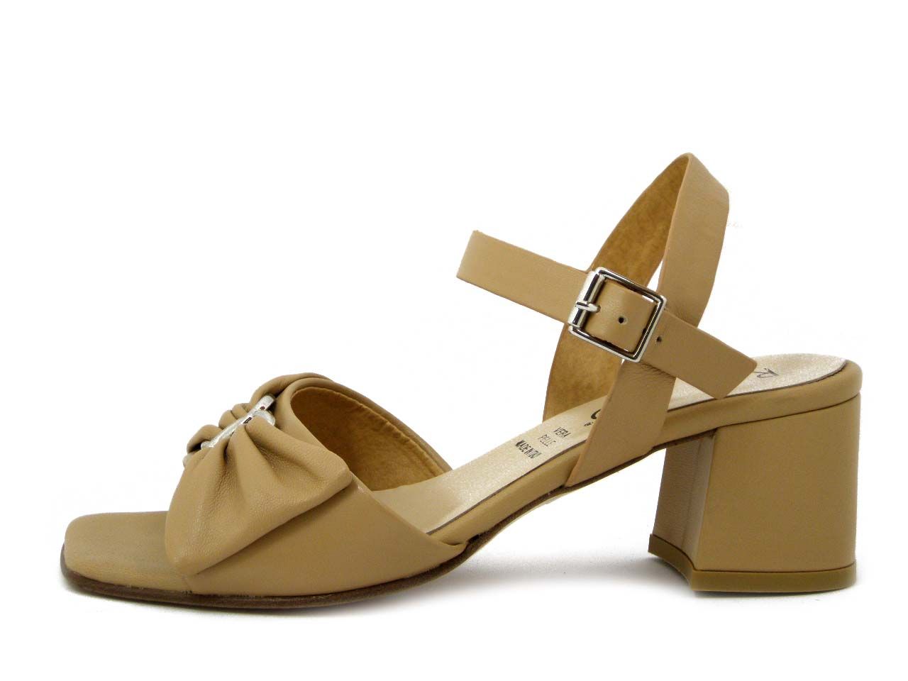 Sandali Donna in Pelle Beige, Tacco 6 cm, OSVALDO PERICOLI - 38633