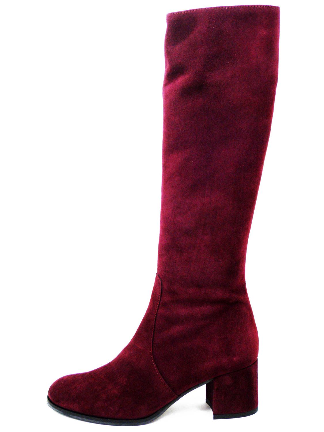 Stivali Donna al ginocchio in Pelle Camoscio Bordeaux, Tacco Medio Basso 5 cm, Made in Italy - ST01V Stivali Donna al ginocchio in Pelle Camoscio Bordeaux, Tacco Medio Basso 5 cm, Made in Italy - ST01V