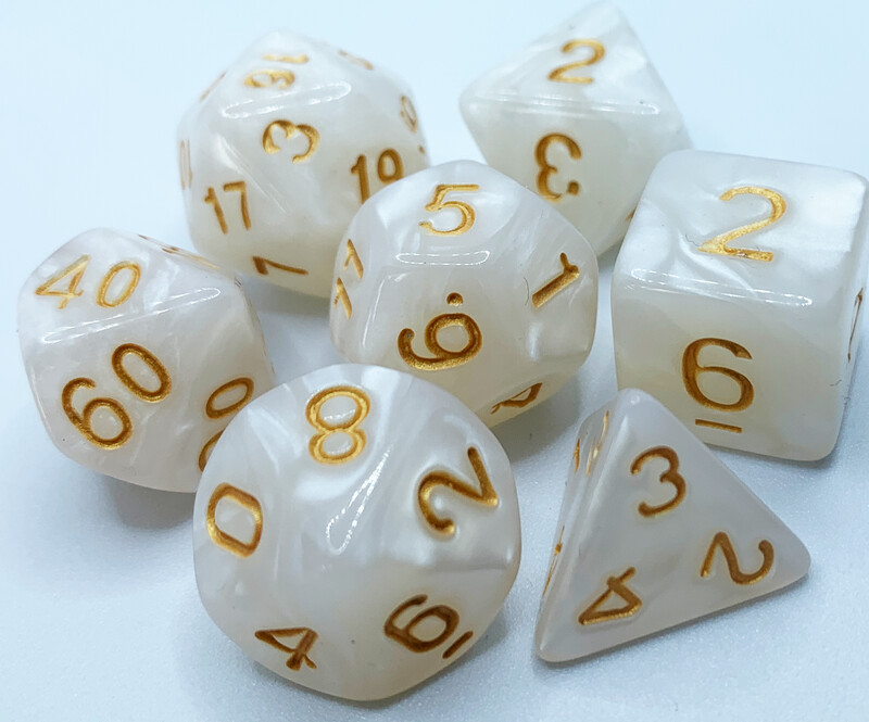 Ebony or Ivory dice Set
