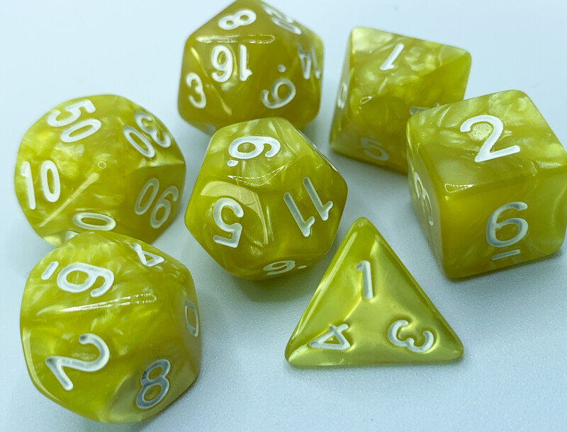 Yellow & Green Family Dice Set