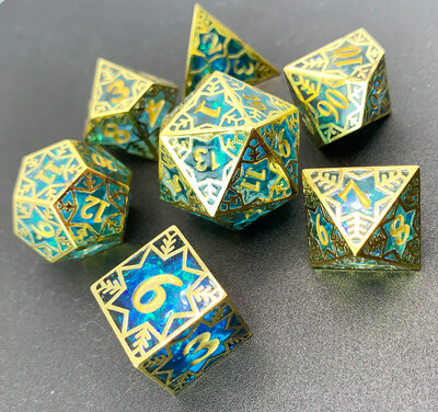 Trapped Elemental - Copper and Resin Dice Set