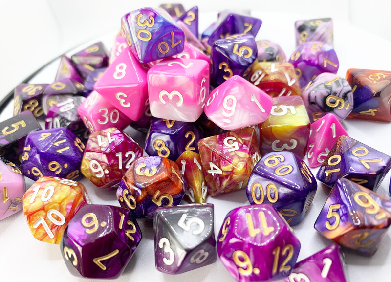 Purple & Pink Dice Family Set