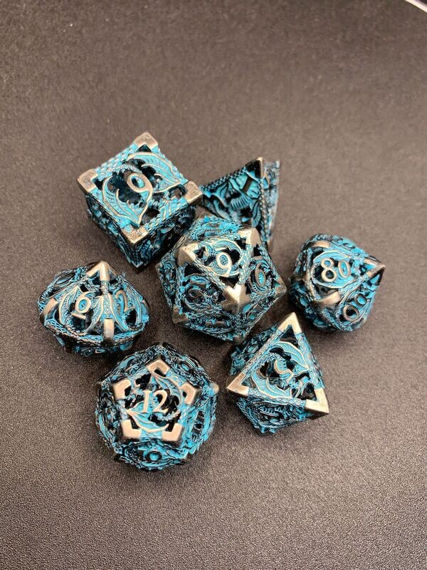 Blue Drake Hollow Metal Dice Set