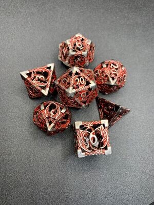 Red Drake Hollow Metal Dice Set