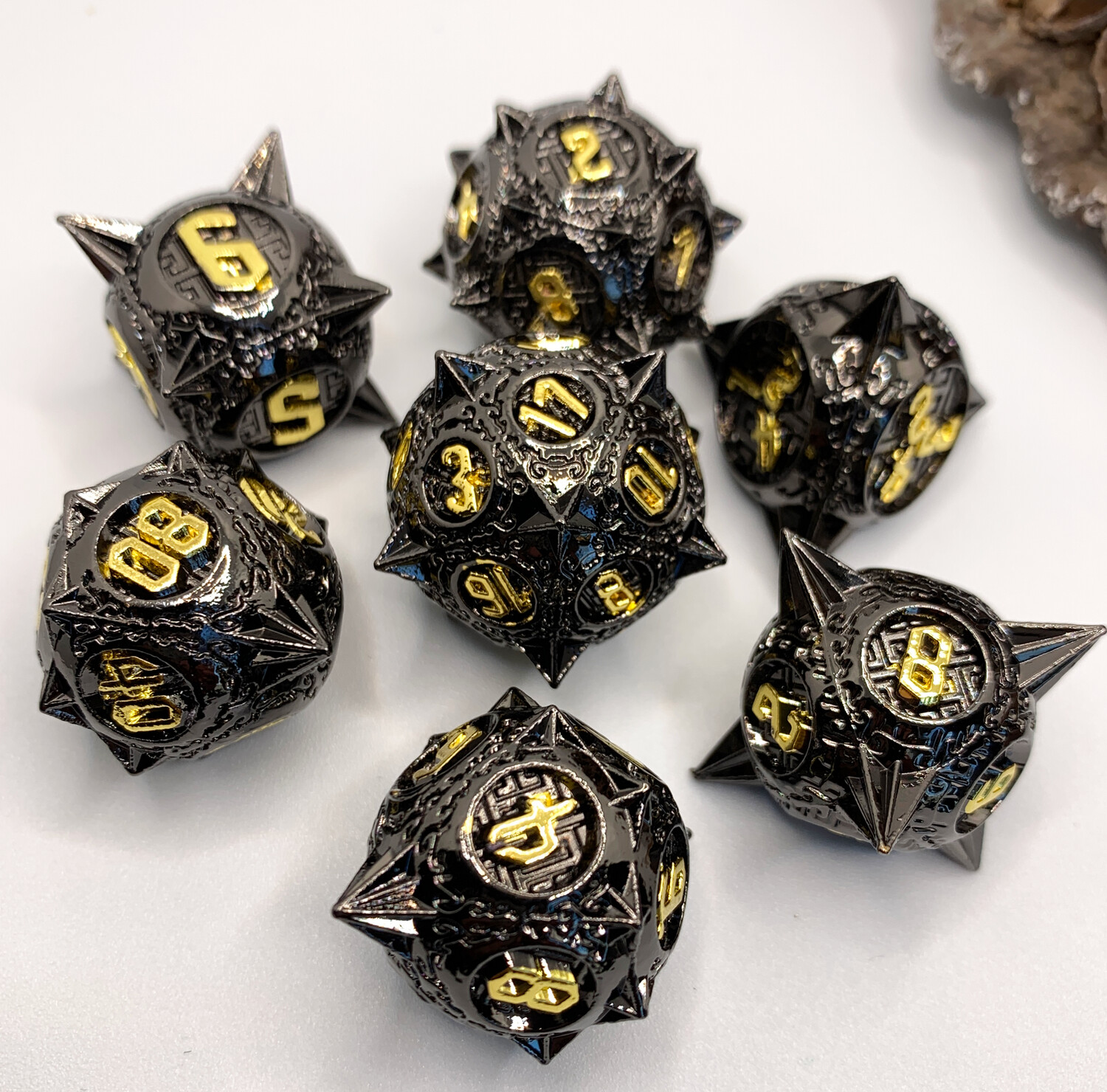 Black & Gold Morning Star Dice Set