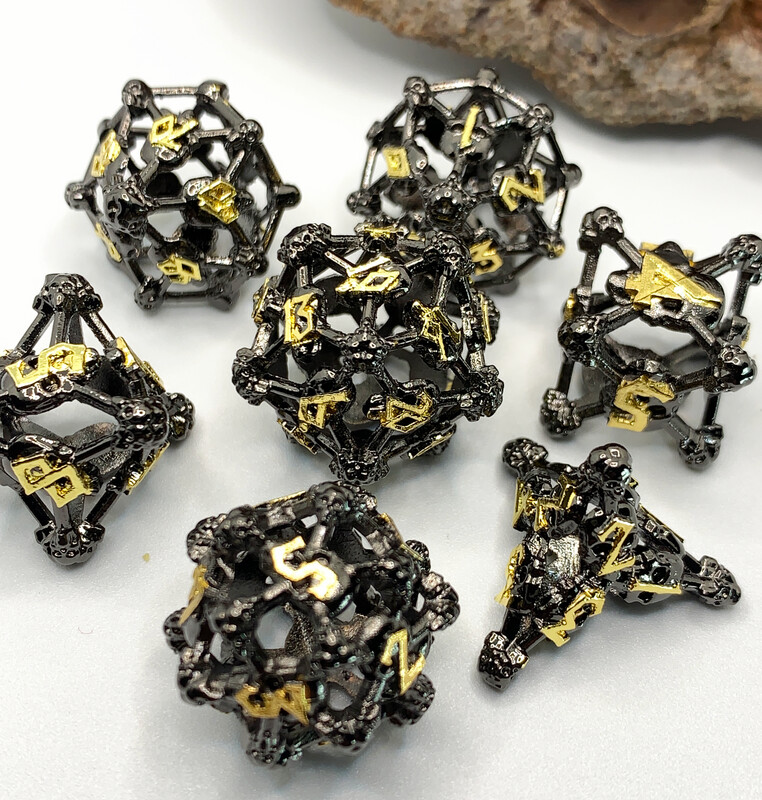 Pile of Bones Hollow Metal Dice Set