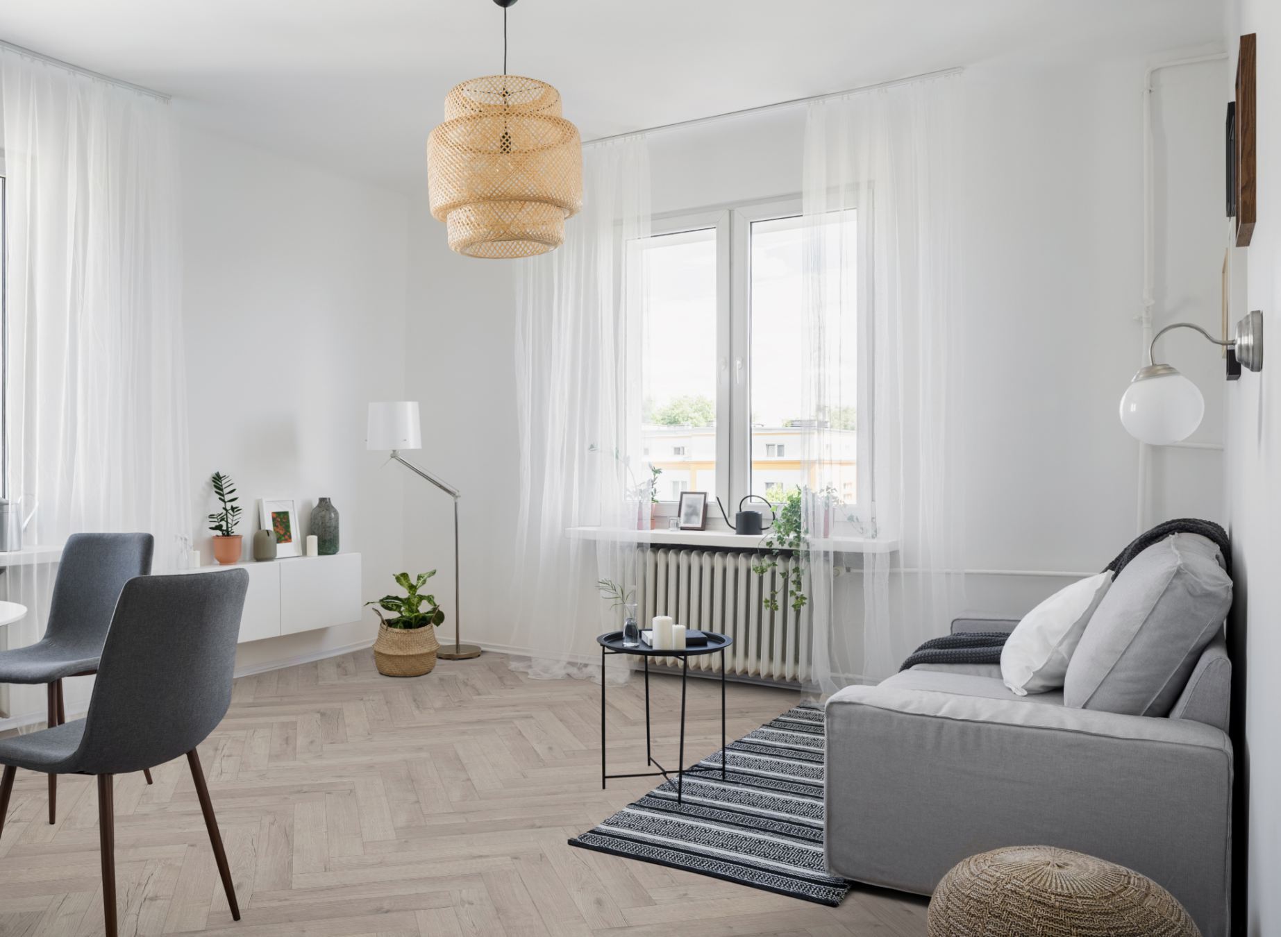 Oak Robust Gray Herringbone