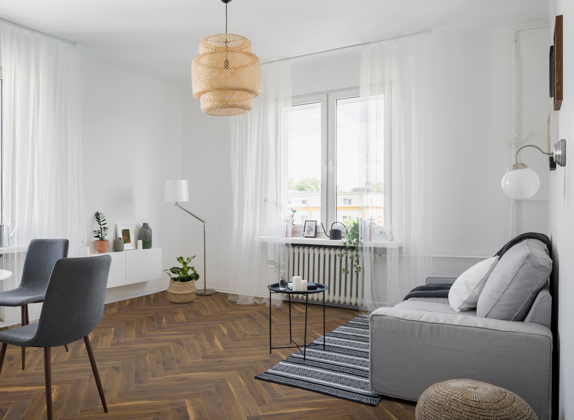 Coffee Oak Herringbone