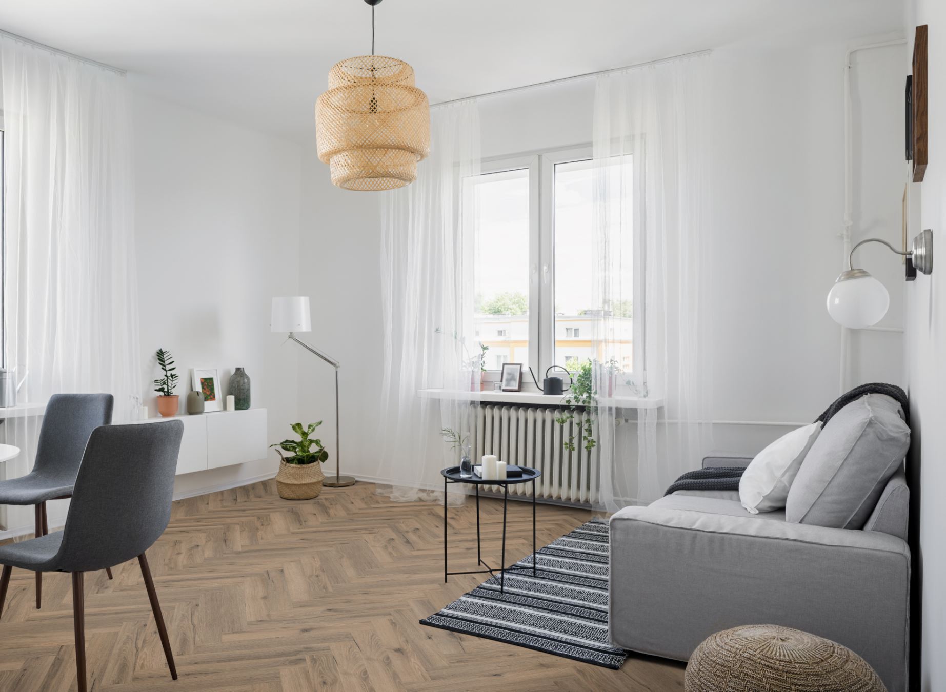 Mocha Oak Herringbone