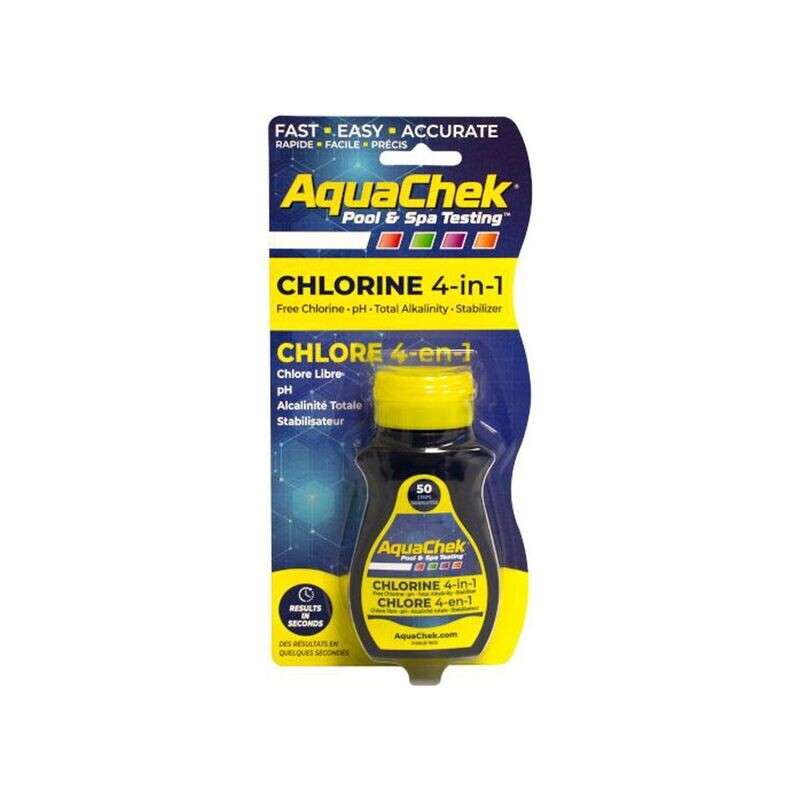 A fast, easy, and accurate way to monitor water balance and chlorine levels in pool and spa water. Tests for total chlorine, pH, total alkalinity, and cyanuric acid (stabilizer).