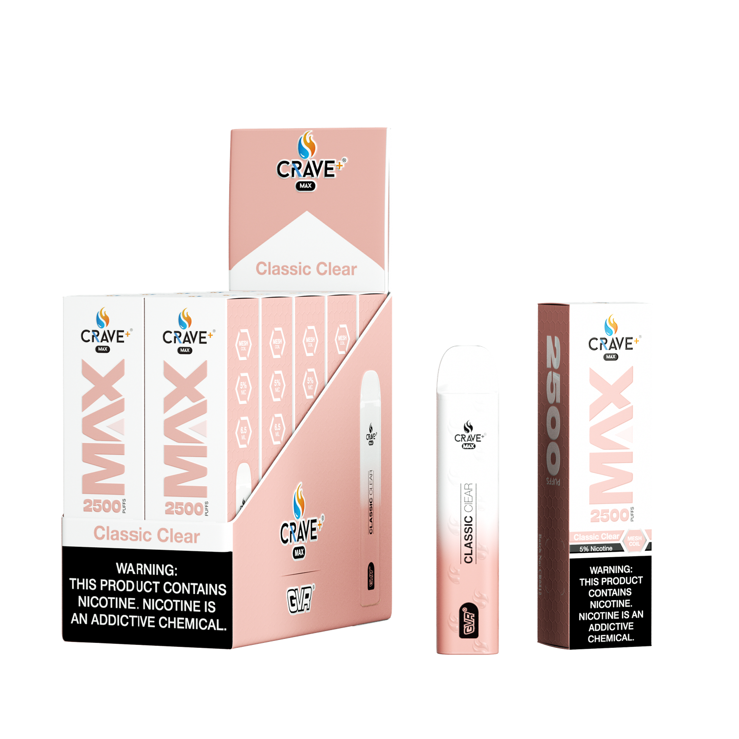 Crave Max Mesh Coil  2500 Puffs - Classic Clear